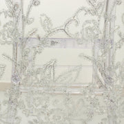 Organza Floral Sequin Embroidered Chair Slipcover - Gold