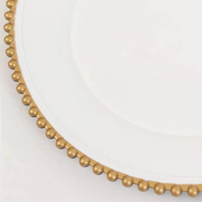 6 pcs 13" Round Beaded Rim Charger Plates