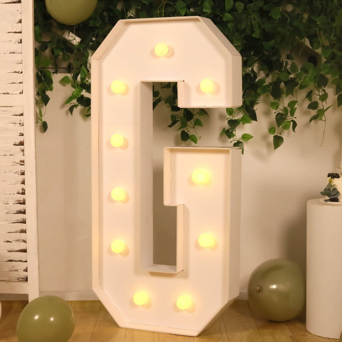 4ft XL LED Marquee Letter Foam Board with 10 Warm White Battery Operated LEDs - White