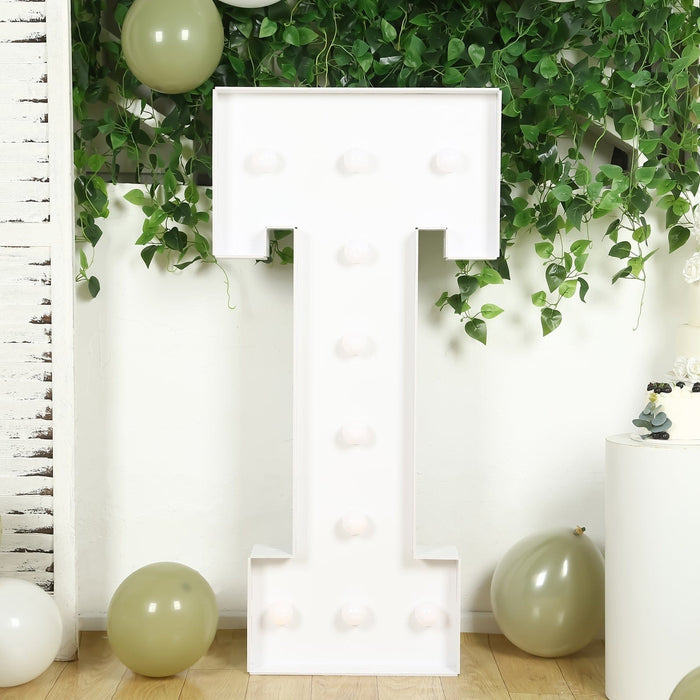 4ft XL LED Marquee Letter Foam Board with 10 Warm White Battery Operated LEDs - White