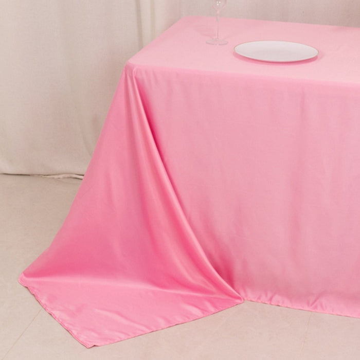 90" x 132" Lamour Satin Rectangular Tablecloth