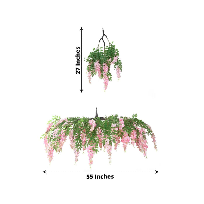 55" Silk Wisteria Vine Hanging Artificial Flower Chandelier