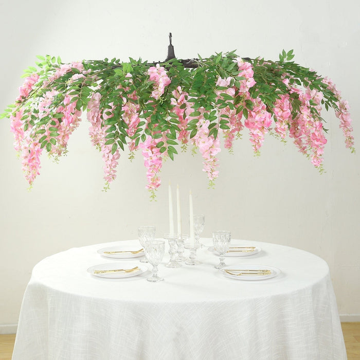 55" Silk Wisteria Vine Hanging Artificial Flower Chandelier
