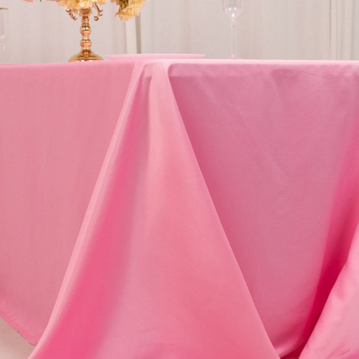 90" x 132" Lamour Satin Rectangular Tablecloth
