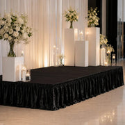 Portable Crushed Velvet Stage Skirt Shirred Pleated Event Platform Cover