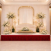 Portable Crushed Velvet Stage Skirt Shirred Pleated Event Platform Cover
