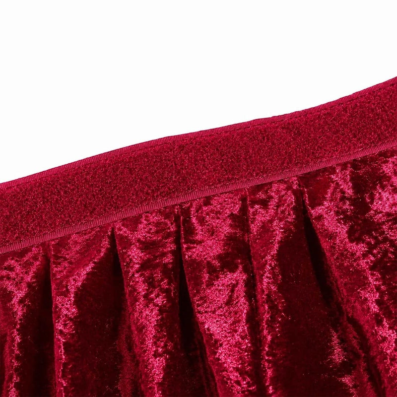 Portable Crushed Velvet Stage Skirt Shirred Pleated Event Platform Cover