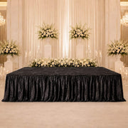 Portable Crushed Velvet Stage Skirt Shirred Pleated Event Platform Cover