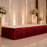 Portable Crushed Velvet Stage Skirt Shirred Pleated Event Platform Cover