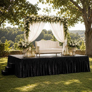 Portable Crushed Velvet Stage Skirt Shirred Pleated Event Platform Cover