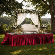 Portable Crushed Velvet Stage Skirt Shirred Pleated Event Platform Cover