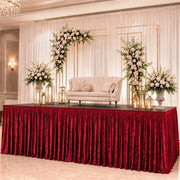 Portable Crushed Velvet Stage Skirt Shirred Pleated Event Platform Cover