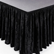 Portable Crushed Velvet Stage Skirt Shirred Pleated Event Platform Cover SKT_VEL01_STG_1610_BLK