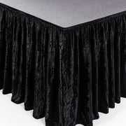 Portable Crushed Velvet Stage Skirt Shirred Pleated Event Platform Cover SKT_VEL01_STG_2420_BLK