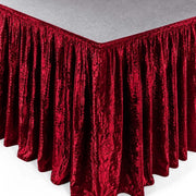 Portable Crushed Velvet Stage Skirt Shirred Pleated Event Platform Cover SKT_VEL01_STG_4820_RED