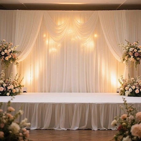 Portable Stage Skirting Polyester Shirred Pleat