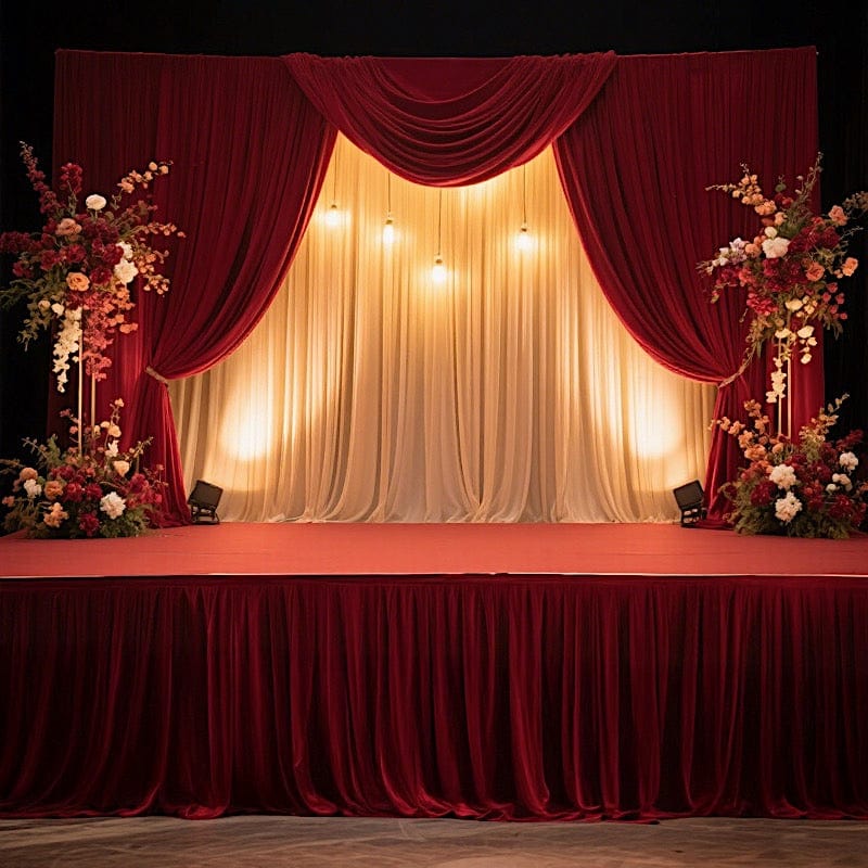 Portable Stage Skirting Polyester Shirred Pleat