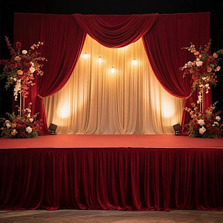 Portable Stage Skirting Polyester Shirred Pleat