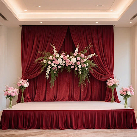 Portable Stage Skirting Polyester Shirred Pleat