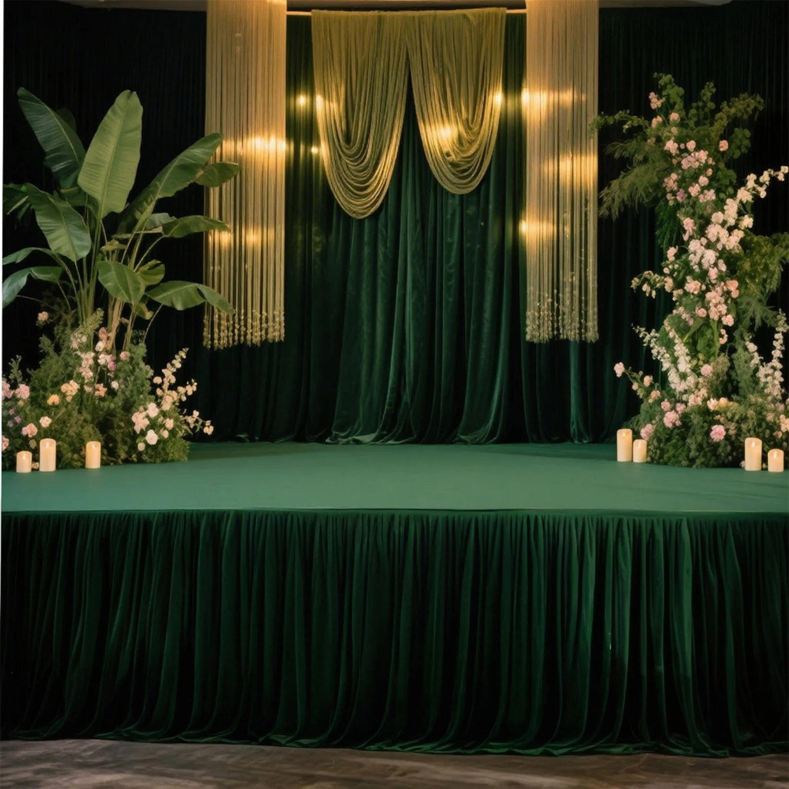 Portable Stage Skirting Polyester Shirred Pleat