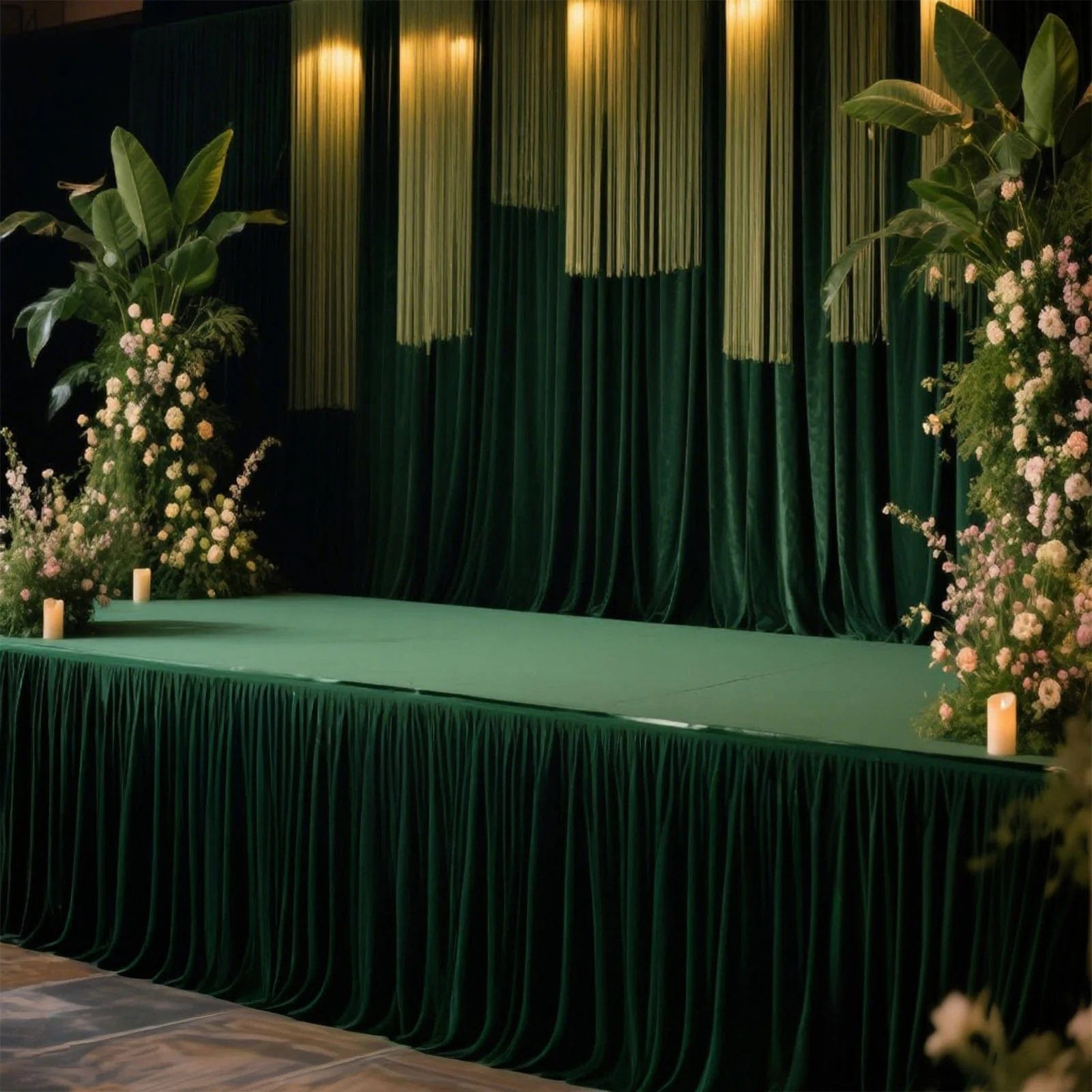 Portable Stage Skirting Polyester Shirred Pleat