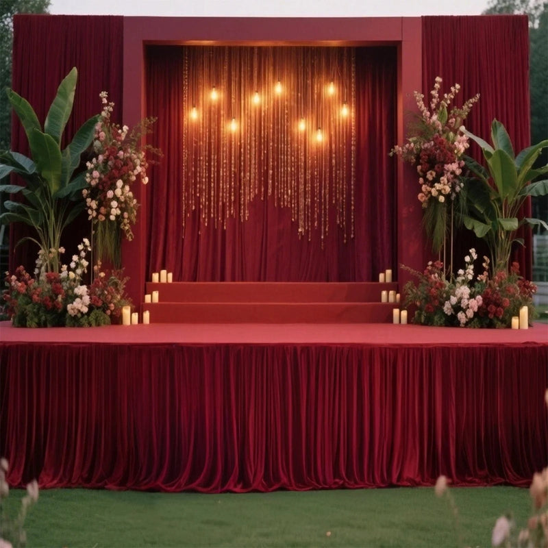 Portable Stage Skirting Polyester Shirred Pleat
