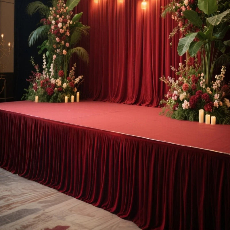 Portable Stage Skirting Polyester Shirred Pleat