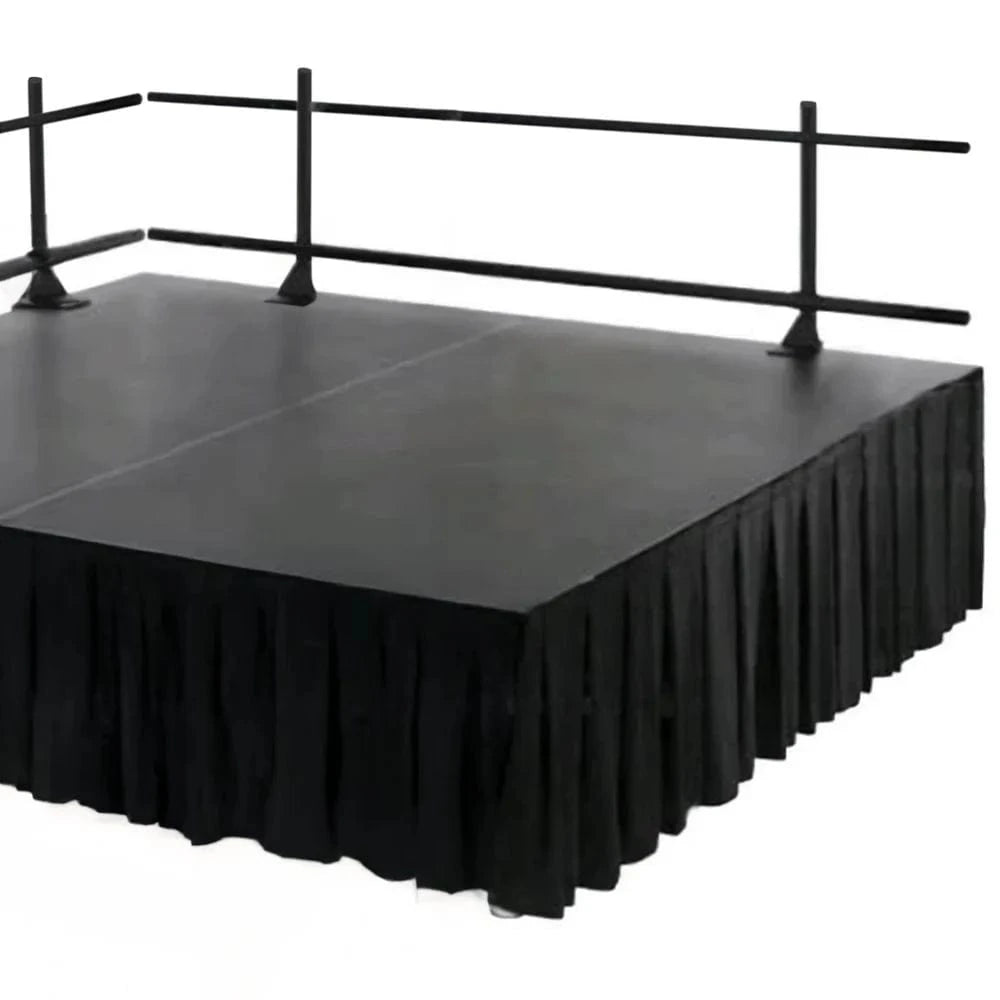 Portable Stage Skirting Polyester Shirred Pleat - Black