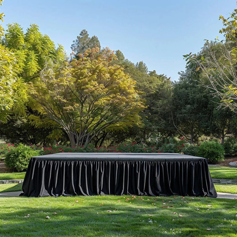 Portable Stage Skirting Polyester Shirred Pleat - Black