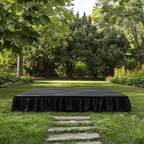 Portable Stage Skirting Polyester Shirred Pleat - Black
