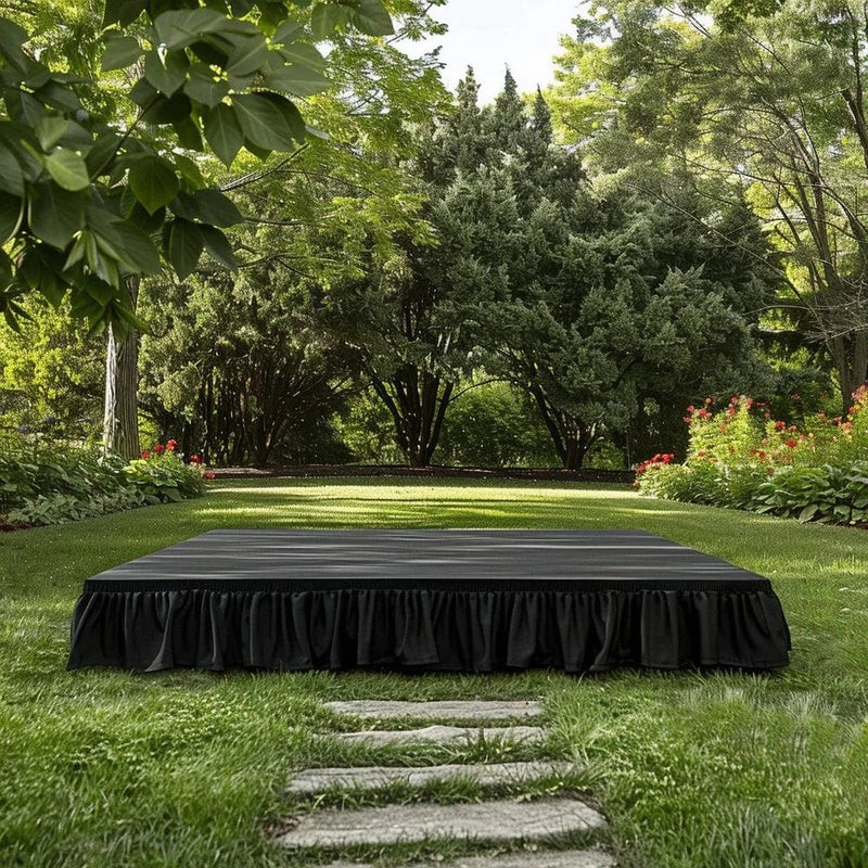 Portable Stage Skirting Polyester Shirred Pleat - Black