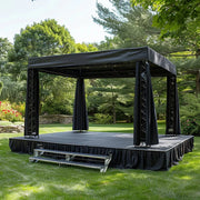 Portable Stage Skirting Polyester Shirred Pleat - Black