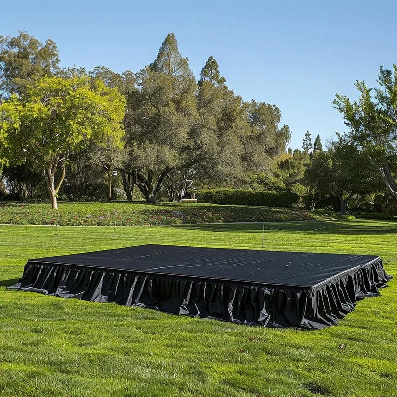 Portable Stage Skirting Polyester Shirred Pleat - Black
