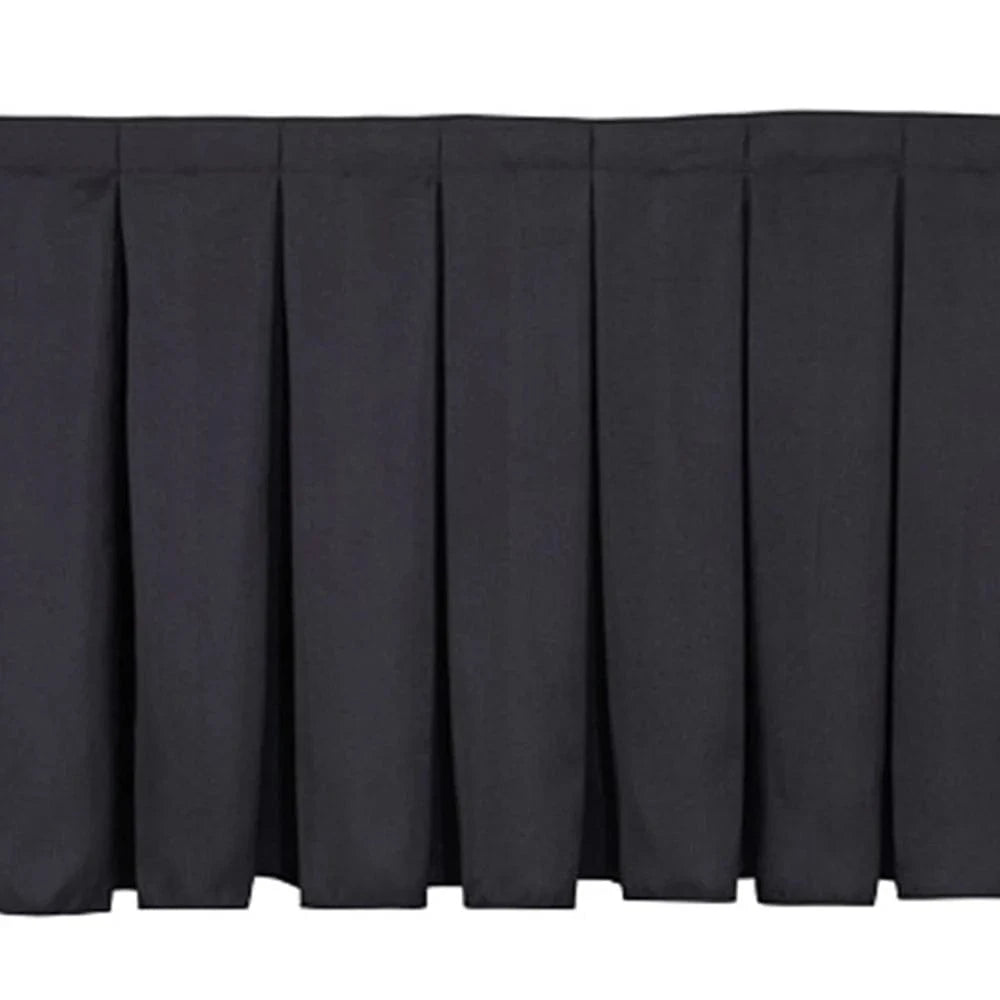 Portable Stage Skirting Polyester Shirred Pleat - Black