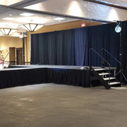 Portable Stage Skirting Polyester Shirred Pleat - Black