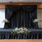 Portable Stage Skirting Polyester Shirred Pleat - Black