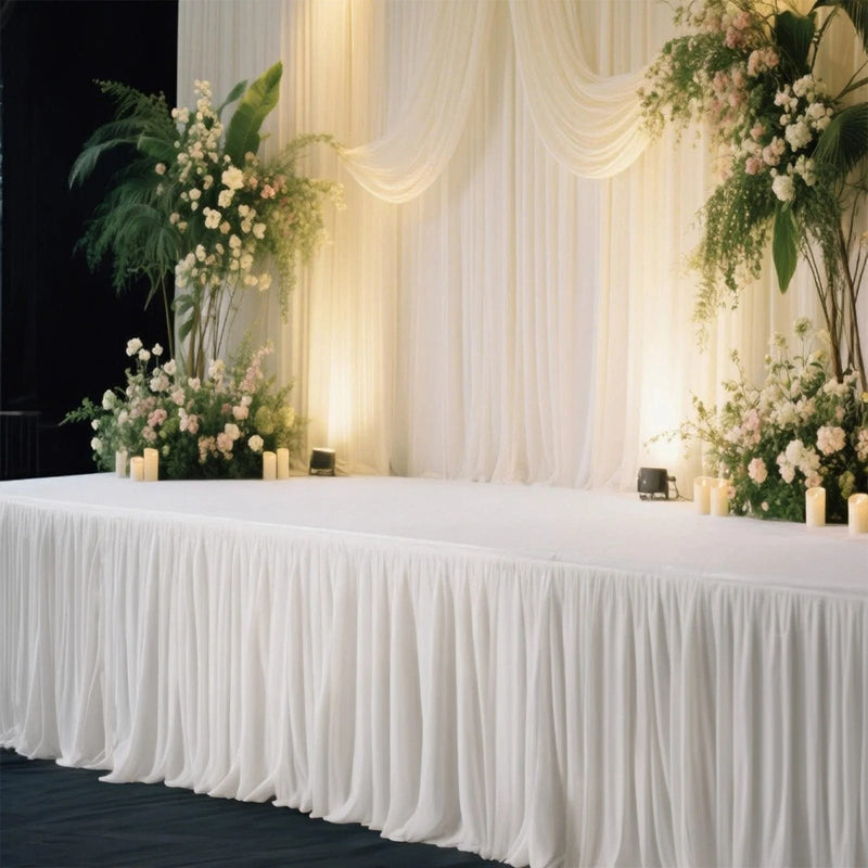 Portable Stage Skirting Polyester Shirred Pleat - Black
