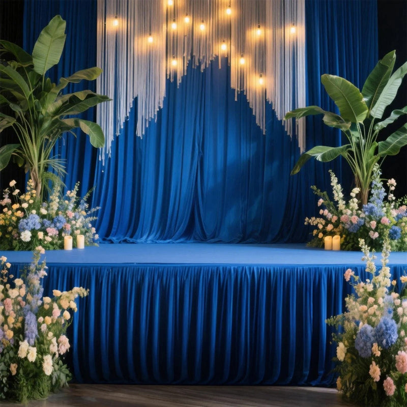 Portable Stage Skirting Polyester Shirred Pleat - Black