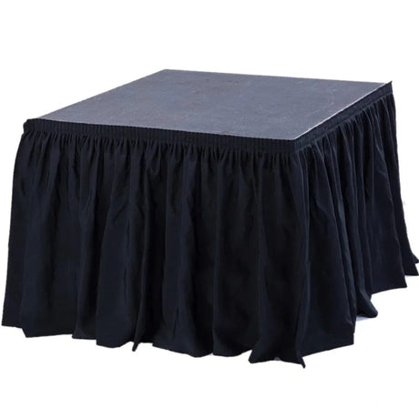 Portable Stage Skirting Polyester Shirred Pleat - Black SKT_POLY_STG_2420_BLK