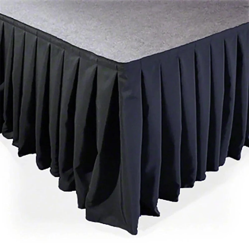 Portable Stage Skirting Polyester Shirred Pleat - Black SKT_POLY_STG_3620_BLK