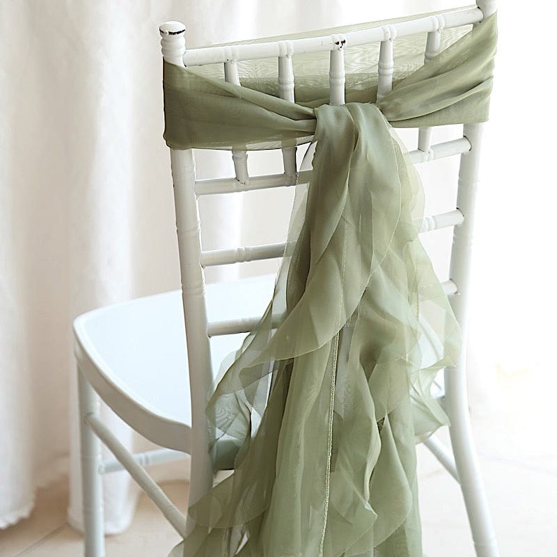 Premium Chair Cover with Curly Chiffon Ruffled Sashes