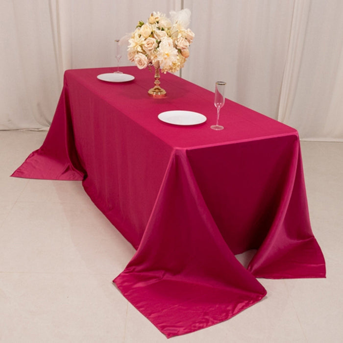 90" x 132" Lamour Satin Rectangular Tablecloth