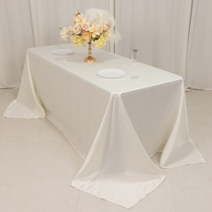 90" x 132" Lamour Satin Rectangular Tablecloth