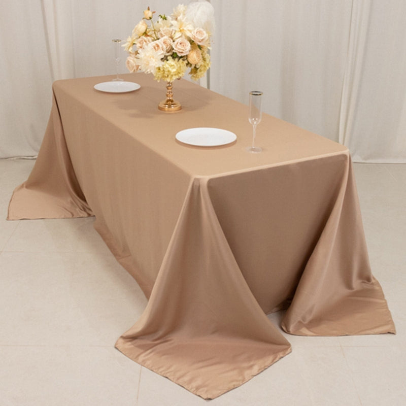 90" x 132" Lamour Satin Rectangular Tablecloth
