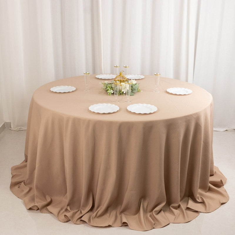 132" Premium Polyester Round Tablecloth Wedding Party Table Linens