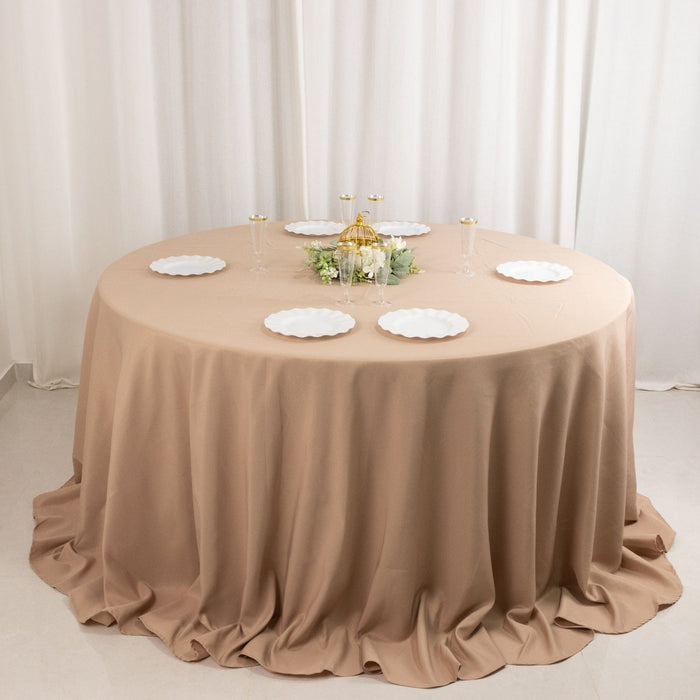 132" Premium Polyester Round Tablecloth Wedding Party Table Linens