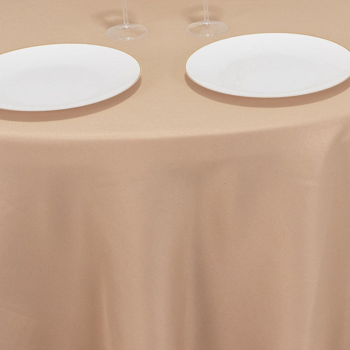 120" Premium Polyester Round Tablecloth Wedding Table Linens