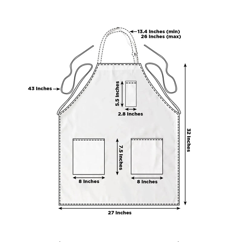 Premium Polyester Kitchen Chef Apron with Adjustable Neck and Long Ties