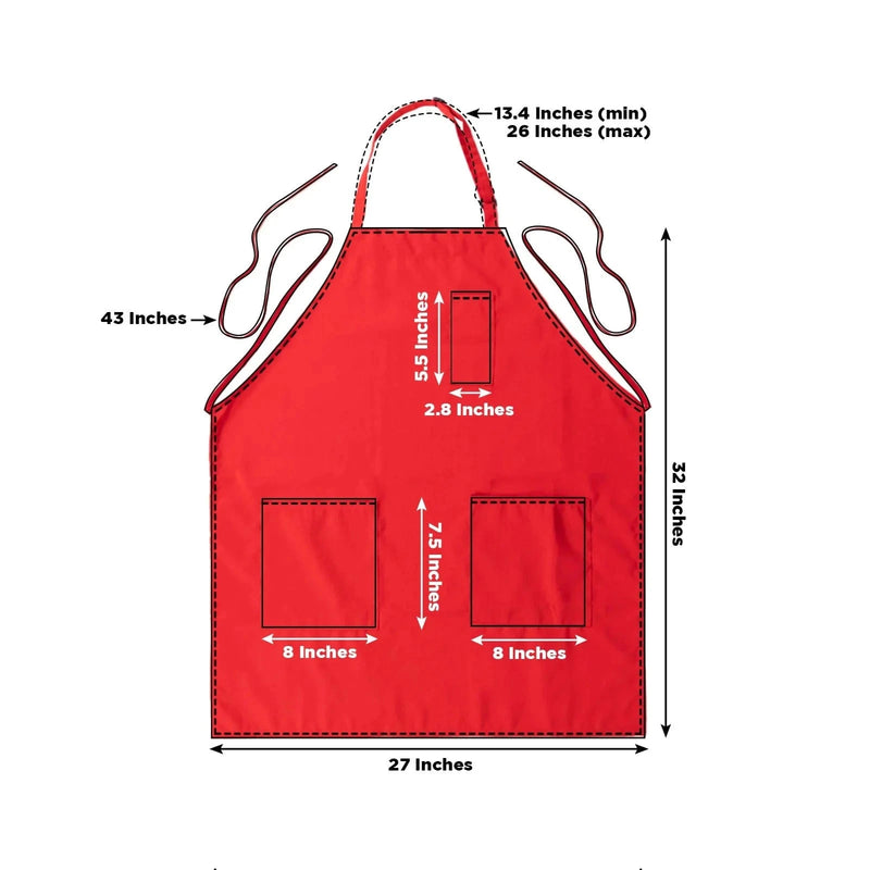 Premium Polyester Kitchen Chef Apron with Adjustable Neck and Long Ties
