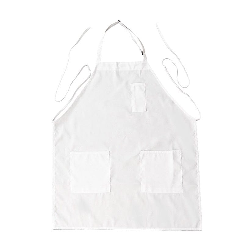 Premium Polyester Kitchen Chef Apron with Adjustable Neck and Long Ties APRON_PLY217_FB_WHT